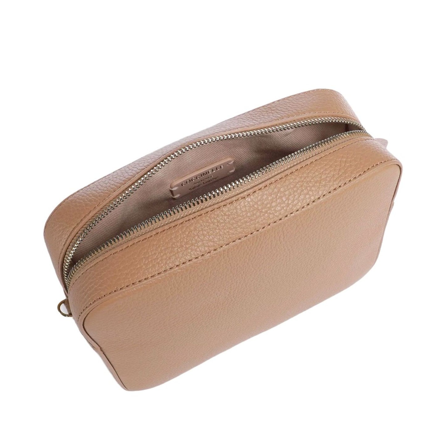 Coccinelle Body Bag - TEBE – Taupe Beige mit Logo-Schulterriemen