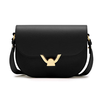 Coccinelle „Tracolla“ Crossbody Bag – Schwarz Halbmond-Design mit goldener Schließe