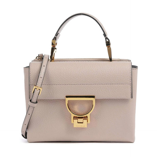 Coccinelle Tracolla Sand – Luxus Handtasche aus Echtleder mit Goldverschluss