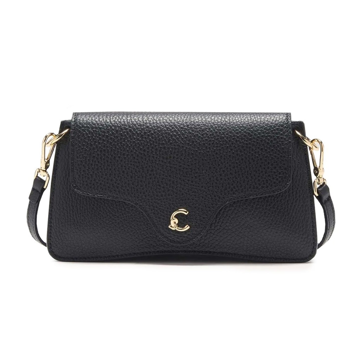 Coccinelle „C-ME“ Crossbody Bag – Schwarz mit goldfarbenem C-Logo