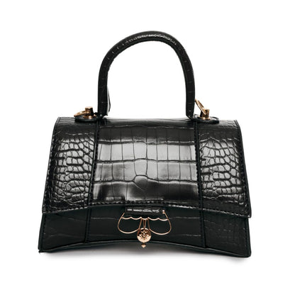 Egon von Fürstenberg Jane Bag – Handtasche in Schwarz mit Krokoprägung