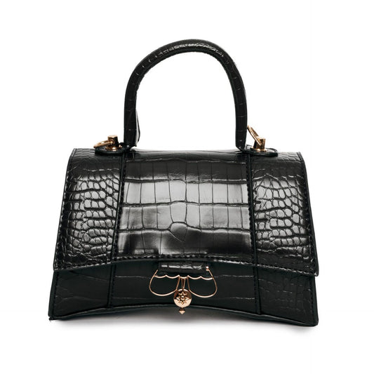 Egon von Fürstenberg Jane Bag – Handtasche in Schwarz mit Krokoprägung