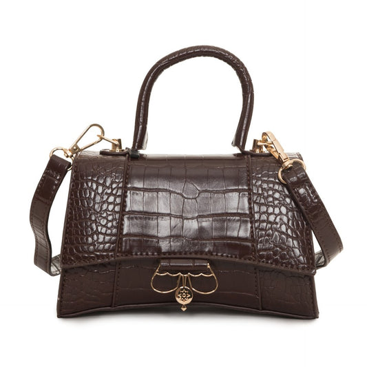 Egon von Fürstenberg Jane Tasche Braun | Handtasche mit Krokoprägung
