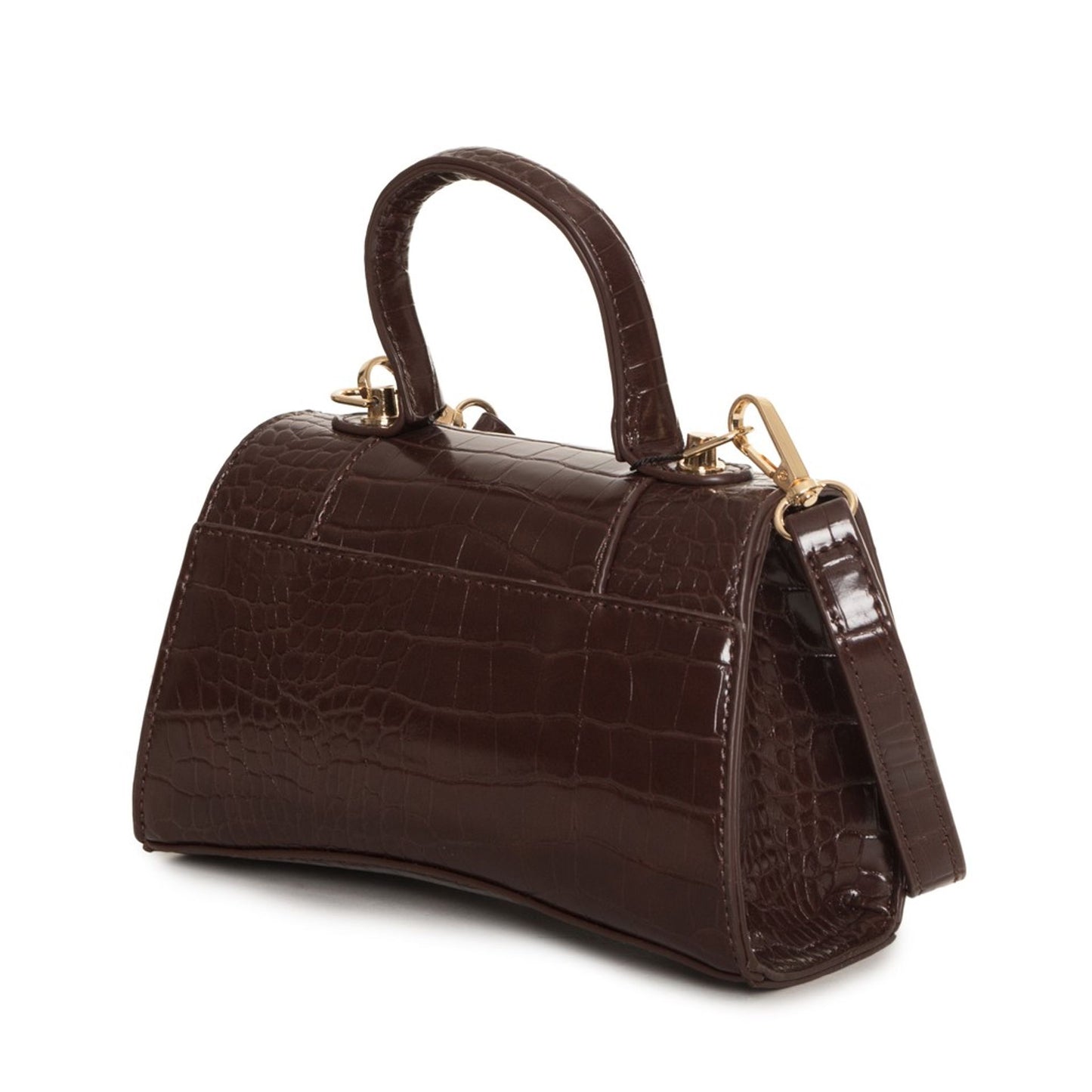 Egon von Fürstenberg Jane Tasche Braun | Handtasche mit Krokoprägung