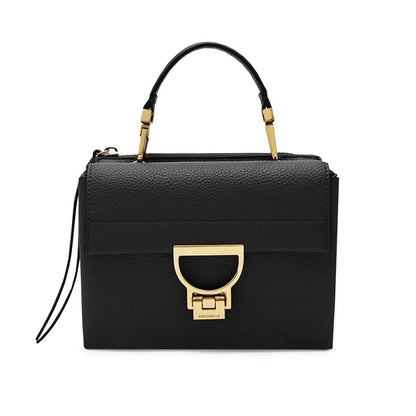 Coccinelle Arlettis Small Schwarz – Luxus Echtleder Handtasche mit Goldverschluss