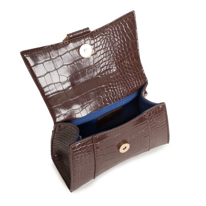 Egon von Fürstenberg Jane Tasche Braun | Handtasche mit Krokoprägung
