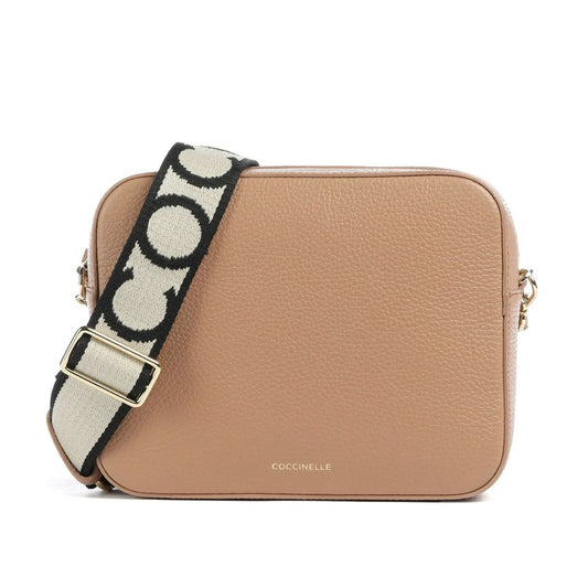 Coccinelle Body Bag - TEBE – Taupe Beige mit Logo-Schulterriemen